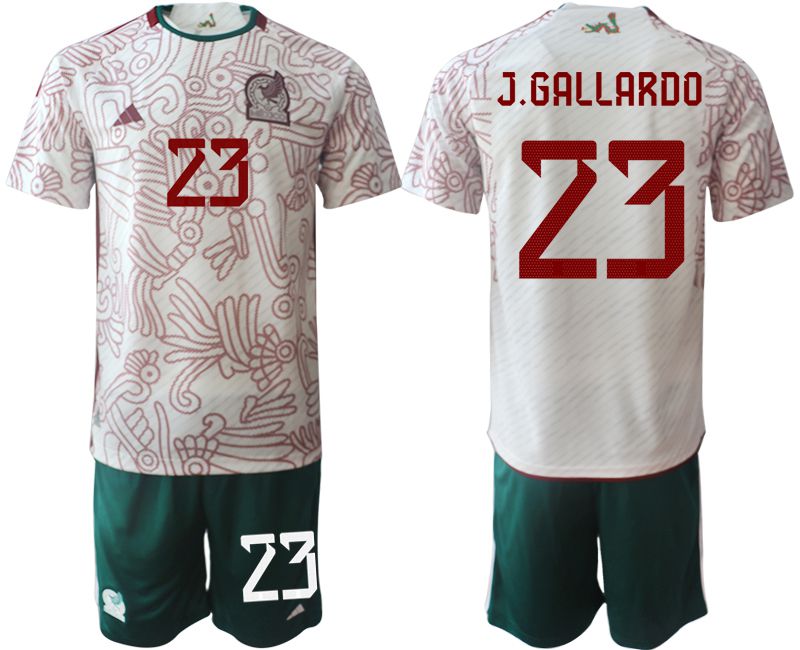 Men 2022 World Cup National Team Mexico away white 23 Soccer Jerseys